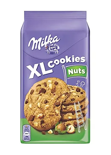Milka Kekse XL Nuts mit Schokolade und Haselnusstropfen 184g cookies Biscuits