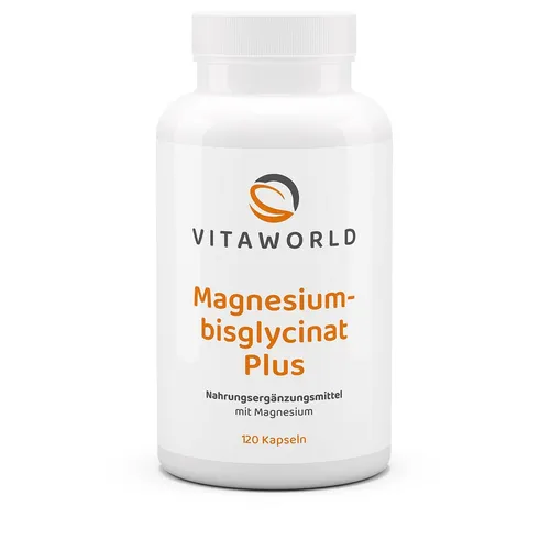 Vita World Magnesiumbisglycinat 120St Apotheker-Herstellung Hohe Bioverfügbarkei