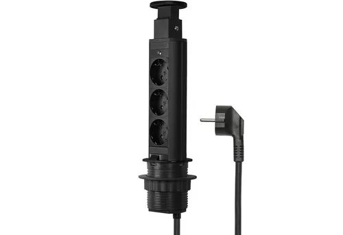 Elbe Inno Versenkbare Tischsteckdose mit USB-Anschlüssen - Steckdosen & Zubehör – Ideal für Küche und Büro, mit 3 Steckdosen und 2 USB-Anschlüssen für maximale Energieeffizienz und Sicherheit.