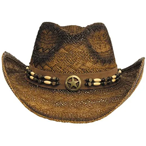 MFH Western Strohhut OneSize (Tennessee) - Cowboyhut im Western-Stil, Einheitsgröße 55-61cm, bietet hervorragenden Hitze- und Sonnenschutz. Perfekt für Militaria Fans, LARP, Cosplay und Karneval.