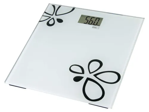EMOS Digitale Personenwaage, Sicherheitsglas, Tragkraft 0-180kg, LCD-Anzeige, Auto On, Off, Batterie mitgeliefert, EV105
