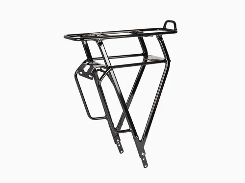 E-Bike Gepäckträger E-Max Steps 26-28 Zoll schwarz - Robuster Gepäckträger für E-Bikes, kompatibel mit Shimano STePS Akkus, hohe Tragfähigkeit von 27kg + 3kg Batterie. Ideal für Taschen und Körbe, mit zusätzlicher Befestigung für Seitentaschen.