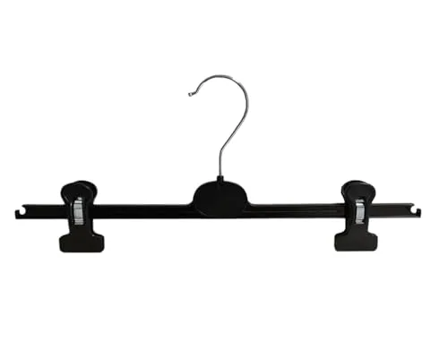 Kleiderbügel für Röcke und Hosen, Clipbügel, 36 cm, schwarz, 20 Stück