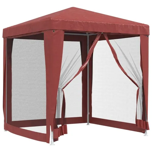 vidaXL Partyzelt Rot 2x2 m mit 4 Mesh-Seitenwänden in rot von vidaXL