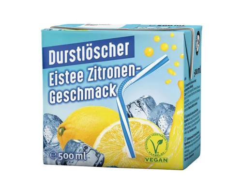 DURSTLOESCHER Softgetränk, Durstlöscher Eistee Zitrone Fruchtsafterfrischunggetränk 500ml