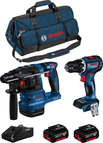 BOSCH Kit BK2020BAG (GBH 18V-22 + GSR 18V-90 C + 2 x 5,0 Ah + GAL18V-40 + HDBAG)