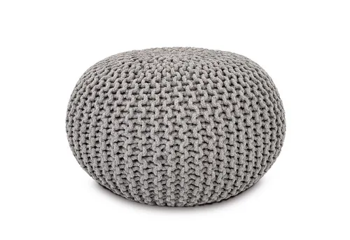 Amagohome Sitzpouf Strickhocker Ø45 H30cm - Hocker aus 100% recycelter Baumwolle, handgefertigt und leicht, ideal als Sitzgelegenheit oder Fußablage in jedem Raum.