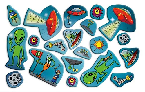 Partystrolche 60-teiliges XXL-Konfetti-Set * Alien * für Kindergeburtstag und Mottoparty | Kinder Geburtstag Party Deko Dekoration Tischdeko All Weltraum Space Ausserirdische