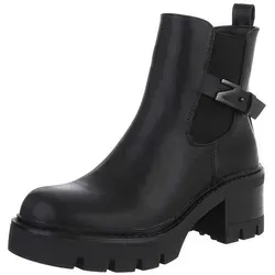 Ital Design Damenschuhe Stiefeletten Chelsea Boots, Schwarz, Gr. 38 - Stylische Chelsea Boots aus Kunstleder, ideal für den Alltag und modische Akzente. Perfekt für Freizeit und Büro.