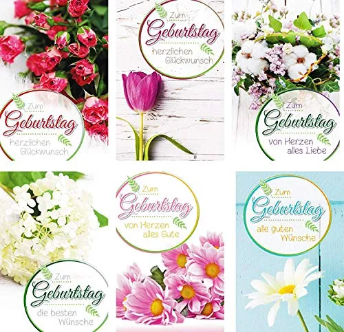 Preisjubel 100 Glückwunschkarten zum Geburtstag Blumen 51-3170 Geburtstagskarte Grußkarte