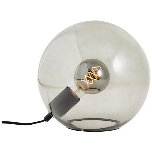 Lightbox dekorative Nachttischlampe - Elegante Tischleuchte mit Rauchglas - Tischlampen - Stilvolle Nachttischlampe mit modernem Design und vintage Charme, ideal für eine gemütliche Atmosphäre im Schlafzimmer oder Wohnzimmer.