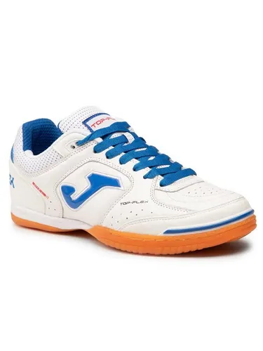 Joma Herren Indoor Football Trainers, White, 44 EU - Herren-Hallenschuhe aus glattem Leder, ideal für optimalen Grip und Komfort während des Spiels.