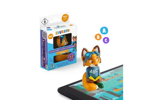 Edurino Figur Mika - Buchstaben Lesen & Schreiben, Stufe 2 - Lernspiele für Kinder von 5-11 Jahren, fördert spielerisch das Lesen und Schreiben mit interaktiven Inhalten aus Deutschland.