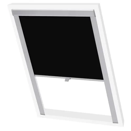 vidaXL Verdunkelungsrollo Schwarz C04 - Dachfensterrollo für Velux, hitzeabweisend und einfach zu montieren
