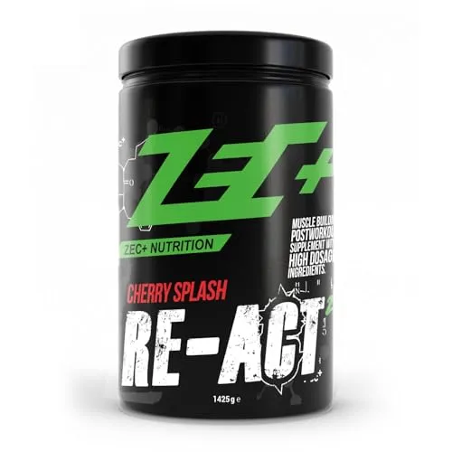 ZEC+ RE ACT 2.0 Post Workout Drink – All-in-One Shake (Cherry Splash) - Hochwertiger Post Workout Drink mit Molkeneiweißisolat, Kohlenhydraten und Aminosäuren. Ideal zur Unterstützung der Regeneration nach dem Training. Made in Germany und ohne Zusatzstoffe.