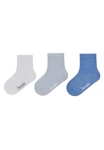 Sterntaler Socken 3er Pack Uni – Unisex Babysocken mit Viskose aus Bambuszellstoff, hautfreundlich, feuchtigkeitsregulierend, Königsblau, Größe 22