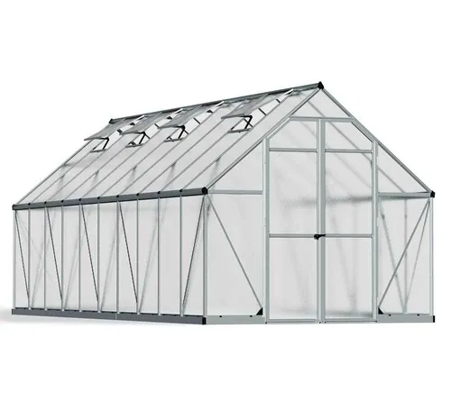 Palram - Canopia Gewächshaus Essence 8x20 | Robust & UV-beständig - Garten-Zubehör: Das Palram - Canopia Gewächshaus Essence bietet eine stabile Aluminium-Konstruktion, doppelt verglaste Paneele für optimalen UV-Schutz und ist schnell montierbar - ideal für produktives Gärtnern!