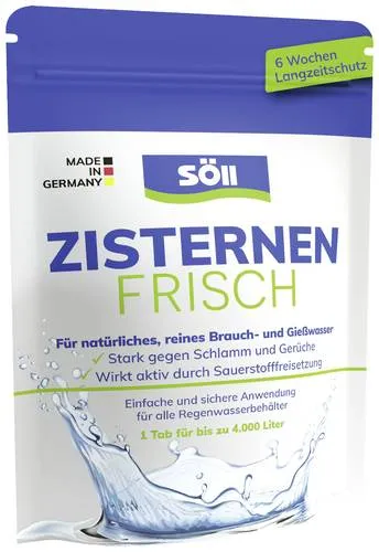 Söll ZisternenFrisch - Wasseraufbereitungstablette für Regenwassertonnen, reinigt und verhindert Fäulnisbildung über 6 Wochen