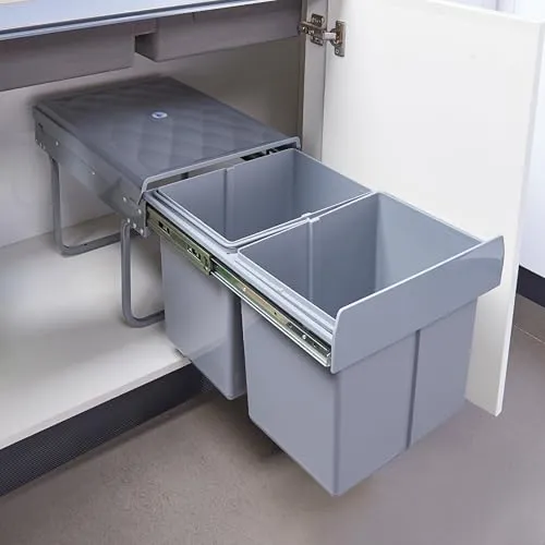 [en.casa] Einbau-Mülleimer Froland – 2x15L Abfallsortierer für Küche - Haushaltszubehör mit effizienter Mülltrennung und Recycling-Funktion. Die herausnehmbaren Fächer bieten flexiblen Stauraum und müheloses Handling dank Griffkante.