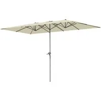 Outsunny Doppelsonnenschirm Aluminium Polyester 451L x 264B x 264H cm Cremeweiß