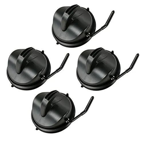 Pat Saugnapf Befestigung mit Haken 10 Kg Tragkraft Klappsauger 10 cm für Vorzelte, Sonnensegel, Planen und Fahrzeugabdeckungen (4 Stück)