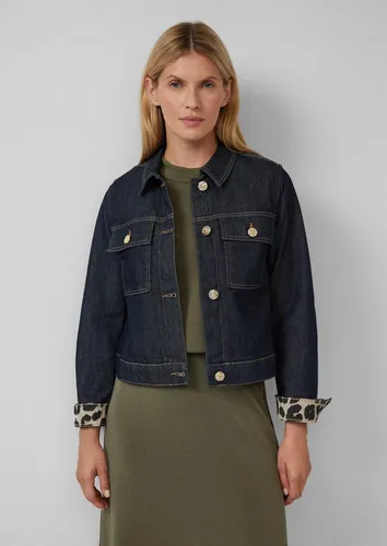 s.Oliver BLACK LABEL Jackenblazer Indoor-Jacke 38 - Funktionsjacke in Größe 38, aus hochwertiger Baumwollmischung für optimalen Tragekomfort und vielseitige Einsatzmöglichkeiten, Farbe: Blau.
