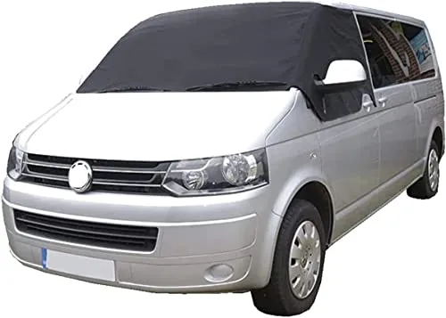 Abdeckung Scheibenabdeckung für T5 600D Luxus Oxford-Tuch Frontscheiben Sonnenschutz, Windschutzscheibenabdeckung 100% Verdunkelnd, Blockiert UV Strahlen für V VV T5 Wohnmobil