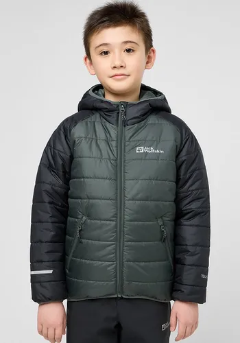 Jack Wolfskin Unisex Kinder Zenon - Slate Green/Black, 116 EU - Funktionsjacke für Kinder, leicht isoliert, winddicht und wasserabweisend, ideal für kalte Tage mit reflektierenden Details und praktischen Hüfttaschen.
