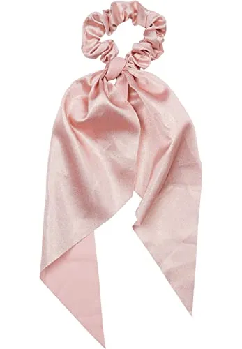 styleBREAKER Damen Haargummi einfarbig mit Schleife im Retro Style, elastisch, Scrunchie, Zopfgummi, Haarband 04027042, Farbe:Altrose