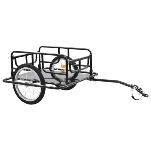 Fahrradanhänger, Transportanhänger, Fahrradanhänger, 130 x 73 x 48,5 cm, Stahl, Schwarz