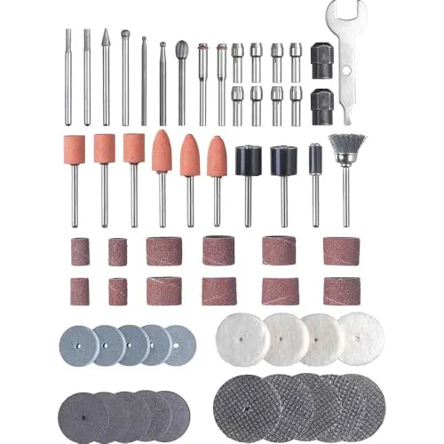 Original Einhell 61-tlg. Schleif- und Gravurset (61-teiliges Zubehör-Set, passend für Einhell Schleif-/Gravurwerkzeuge TC-MG 135 E, TE-MT 7,2 Li und TE-MT 18/34 Li)