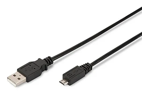 Ewent Kabeltyp USB 2.0 A Micro B Männlich% 2 F% 2 F USB Lade- und Datenkabel für Smartphone Samsung Navigationssystem EIN Digitalkamera MP3-Player doppelt geschirmtes Kupfer 28 AWG 0,5 m schwarz