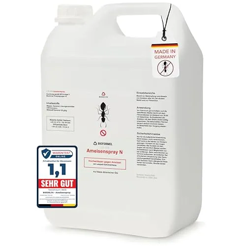 LTK-008 Biodelta Insektenspray - Effektives Ameisenspray 5l - Insektizide für Innen und Außen, biologisches Verfahren mit Geraniol für eine effektive Ameisenbekämpfung, sicher für Haus und Garten.