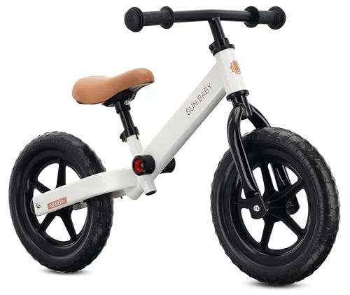 sun baby Kinder Laufrad ab 2 Jahren Modern, max. 30 kg, Baby Lauflernrad für Mädchen & Jungen mit Stahlrahmen, Eva-Räder, Verstellbarer Sattel und Lenker - Weiß