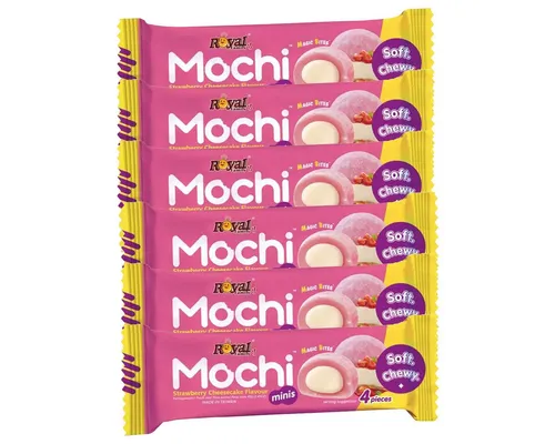 Royal Family Kuchen, Royal Family Mochi Strawberry Snack Riegel Soft Chewy 40g 6er Pack