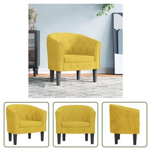 The Living Store Clubsessel Gelb Samt