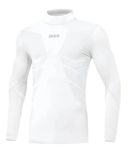 JAKO Herren Komfort 2.0 Turtleneck - Weiß, XL EU - Badmintonbekleidung Herren, nahtloser Rollkragenpullover für höchsten Tragekomfort, schnelltrocknend und geruchsabweisend, ideal für sportliche Aktivitäten.