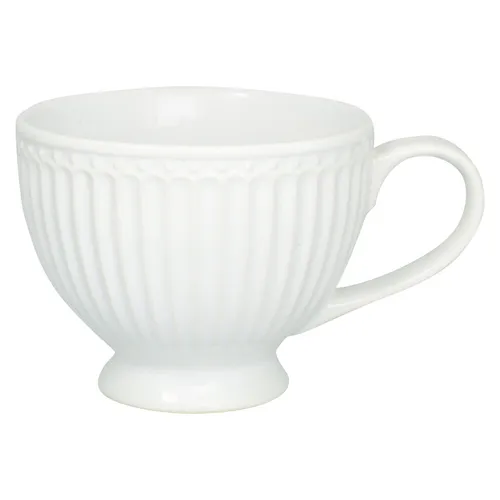 Greengate Tee Tasse ALICE WEISS Keramik Geschirr Teetasse mit Henkel 400 ml