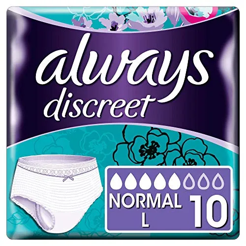 Always Discreet Windelhosen Normal L für Blasenschwäche und Inkontinenz x10