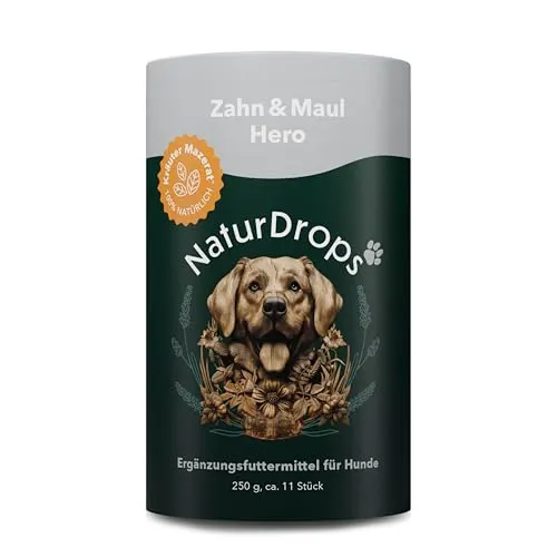 Naturdrops Zahn & Maul Hero Kaustangen für Hunde - Arzneimittel für Hunde, unterstützt die Zahnhygiene und sorgt für gesunde Zähne und frischen Atem.