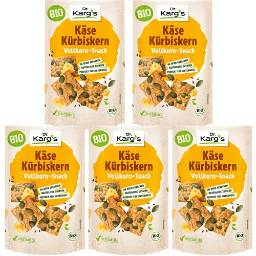 Dr. Kargs Bio Käse Kürbiskern Vollkorn Knäckebrot Snack 110g 5er Pack