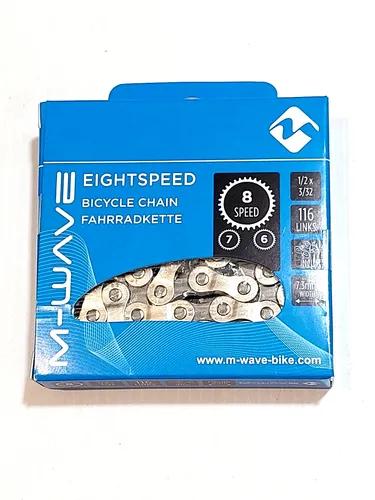M-Wave Kette 8 fach 1/2 x 3/32  116 Glieder grau Fahrradkette NEU / OVP