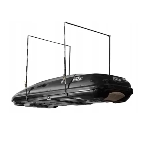 QLS Dachbox-Halterung Deckenlift bis 50 kg - Gepäckträger: Platzsparende Deckenhalterung für Dachboxen, Kajaks und mehr – ideal für Garage oder Keller mit hoher Tragkraft von 50 kg und flexibler Höhenverstellung.