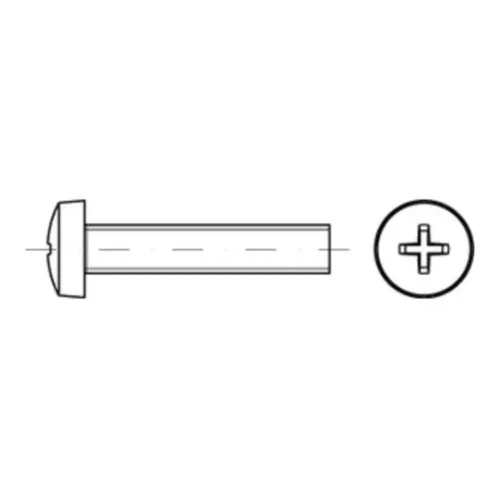 Linsenschraube DIN 7985-H M3,5 x 6mm - Hochwertige Linsenschraube aus Stahl 4.8, galvanisch verzinkt, ideal für präzise Anwendungen in der Metall- und Holzverarbeitung.