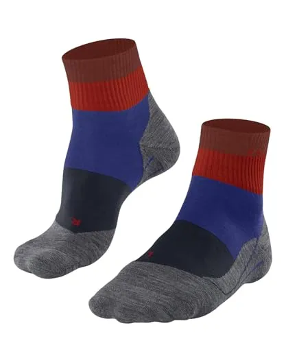 FALKE Herren Wandersocken TK5 Wander Short M Sso Wolle Funktionsmaterial antiblasen dünn 1 Paar, Blau Cobalt Blue 6054 Stripe, 39-41