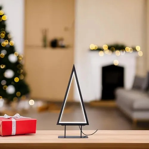 Carlo Milano LED Licht: Design-Metall-Weihnachtsbaum, 67 LEDs, 36 cm Höhe, 2 m USB-Stromkabel (Weihnacht Baum, Tannenbaum künstlich mit, Weihnachtsbaumbeleuchtung)