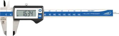 Helios Preisser DIGI-MET 1320 417 Digitaler Messschieber 150mm - Messschieber mit induktivem Messsystem, feuchtigkeits- und schweißresistent. Ideal für präzise Messungen dank 11 mm LCD-Großanzeige.