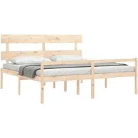 vidaXL Seniorenbett 200x200 cm aus Massivholz mit Kopfteil - Praktisches Seniorenbett aus massivem Kiefernholz, ideal für komfortables Schlafen. Die Sitzhöhe von 45 cm erleichtert das Ein- und Aussteigen. Mit zusätzlichem Stauraum für Ihre Bedürfnisse.