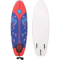 vidaXL Surfboard mit Traktionspad 170cm - Bodyboards fürs Surfen - Ideal für Anfänger, leicht und stabil mit hervorragendem Auftrieb, sanftes Wellenreiten dank glattem Boden und praktische Thruster-Finnen für mehr Kontrolle.