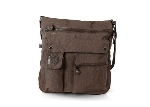 BAG STREET Umhängetasche – Trendige Damen- und Jugendtasche aus Nylon - Umhängetasche aus robustem Nylon in elegantem Braun, ideal für Alltag und Freizeit. Mit praktischen Maßen von 31cm x 33cm bietet sie ausreichend Platz für Ihre Essentials.
